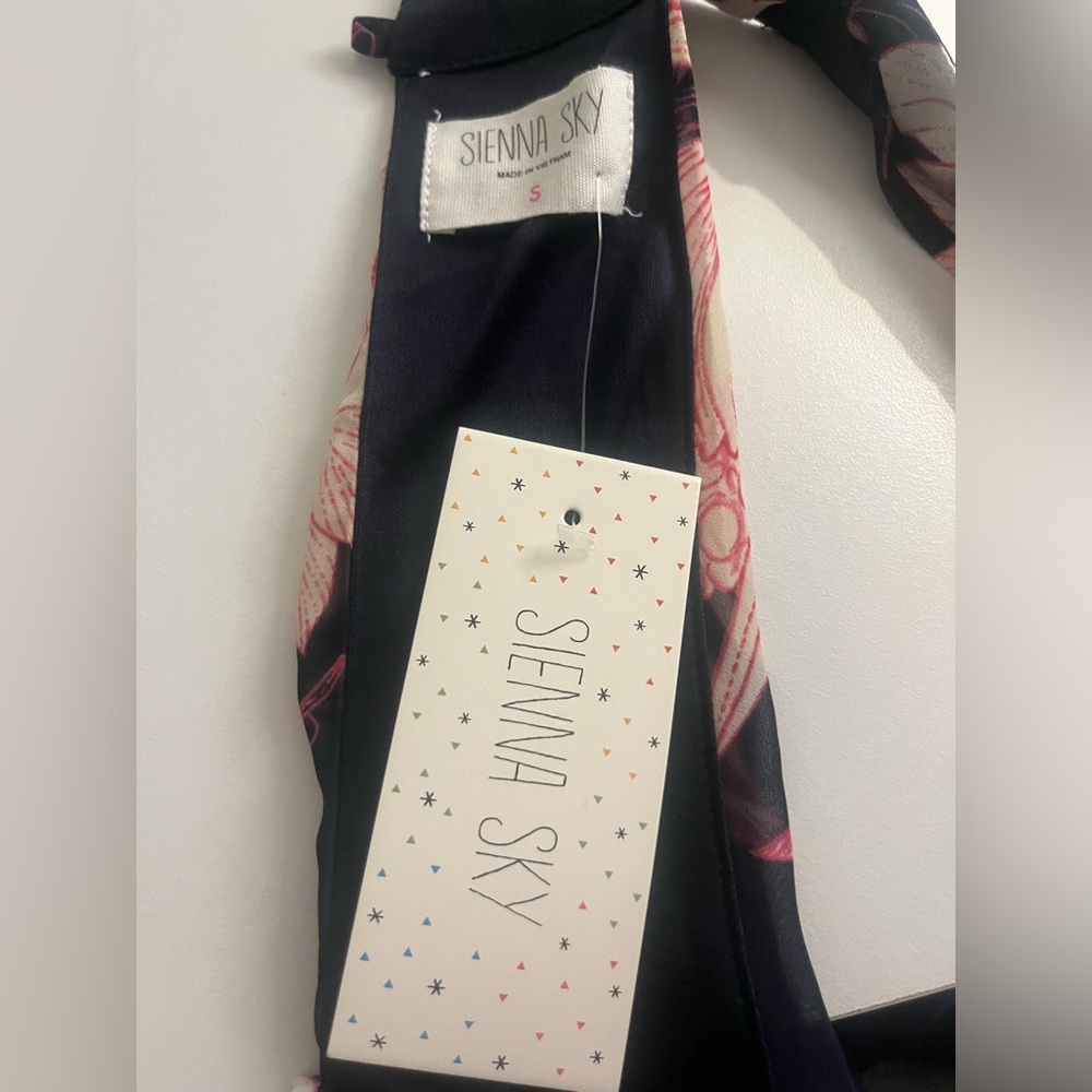 Women Senna Sky Navy Blue Floral Maxi Dress - Small - NWT - Picture 11 of 11